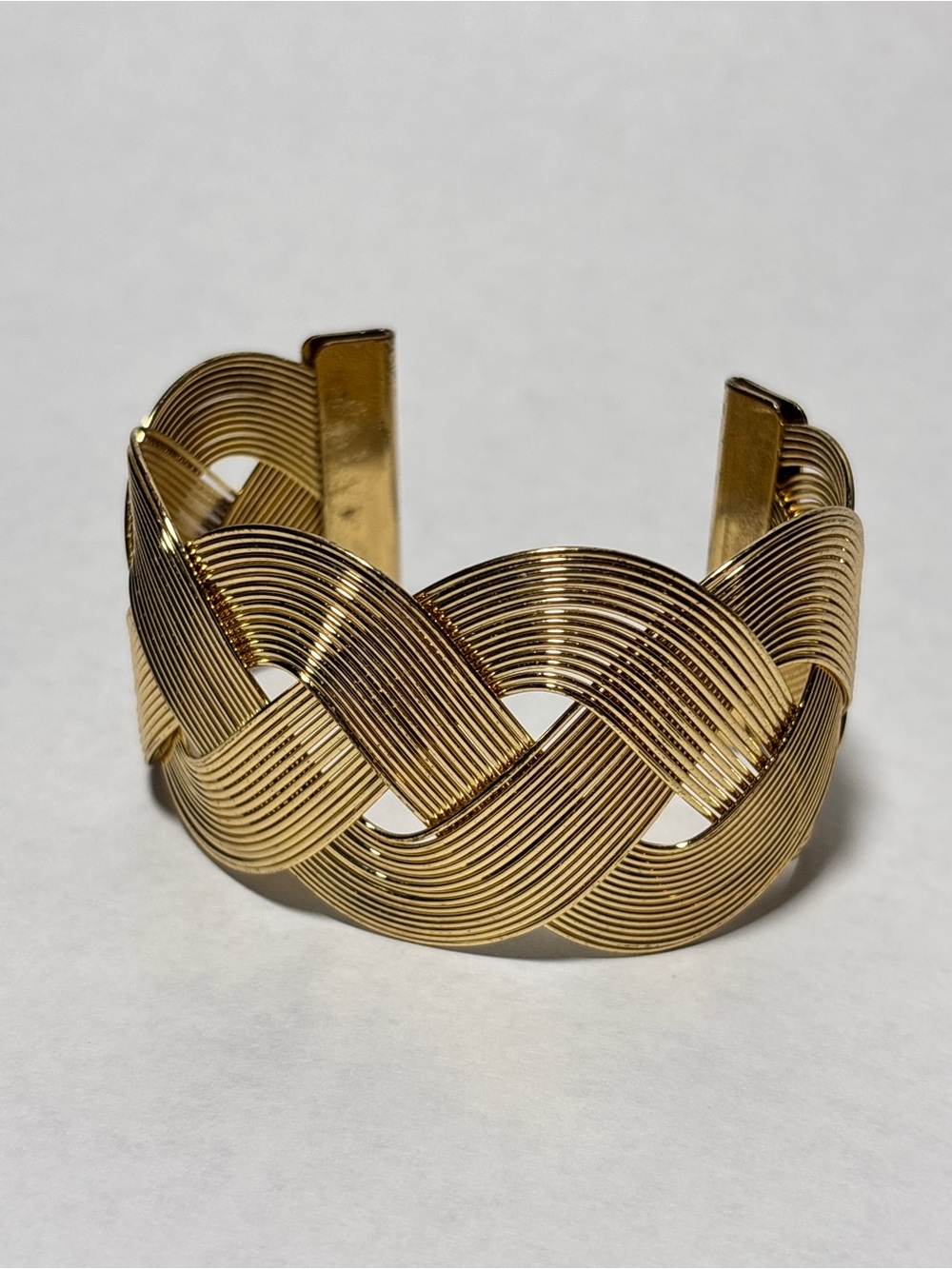 Gold Braided Cuff Bracelet by
